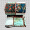 Hand Block Print & Patchwork Double bed Quilt 