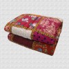 Hand Block Print & Patchwork Double bed Quilt 