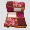 Hand Block Print & Patchwork Double bed Quilt 