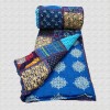 Hand Block Print & Patchwork Double bed Quilt 