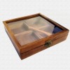 Multiutility Wooden Dry fruit box with 4 wooden containers  