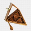 Multiutility Sheesham Triangle Shape Wooden Masala Box with 4 wooden containers  